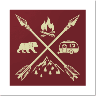 Crossed Arrows Camping Posters and Art